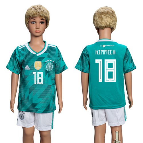 Germany #18 Kimmich Away Kid Soccer Country Jersey